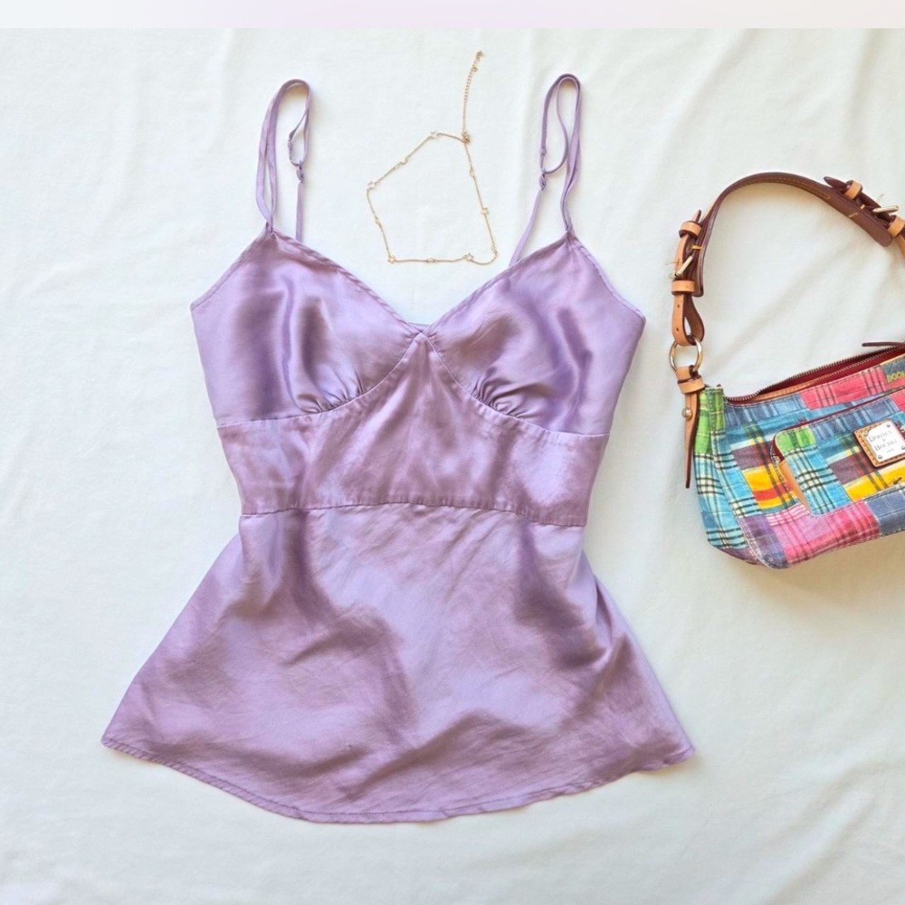 Vintage America Lilac Satin Blouse